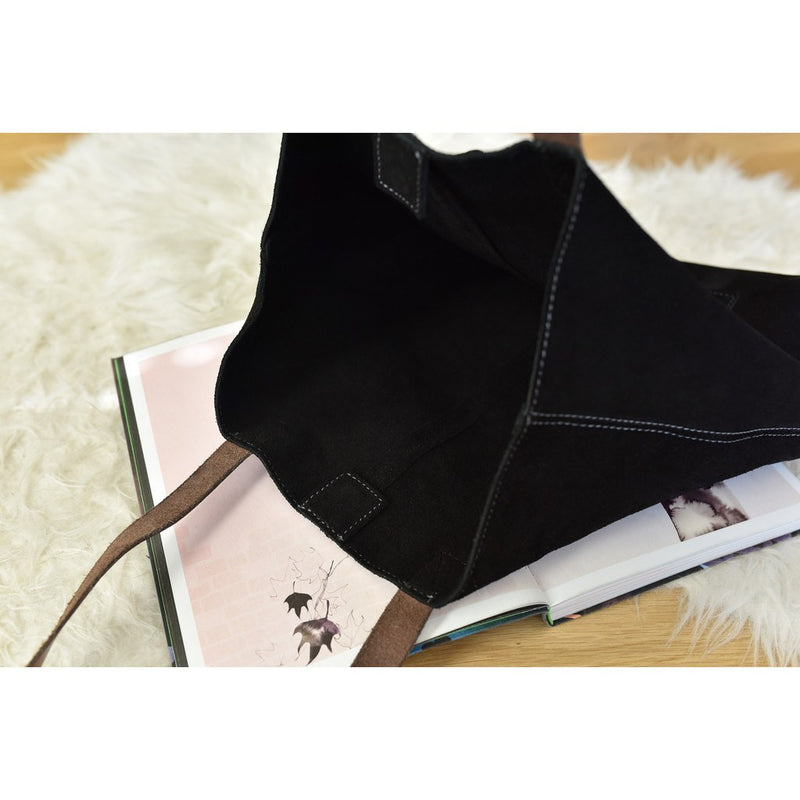 Kiko Leather PCH Suede Tote | Black-731-1