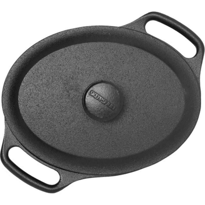 Skeppshult Original Oval Casserole w Cast Iron Lid, 2.1Q | Black  