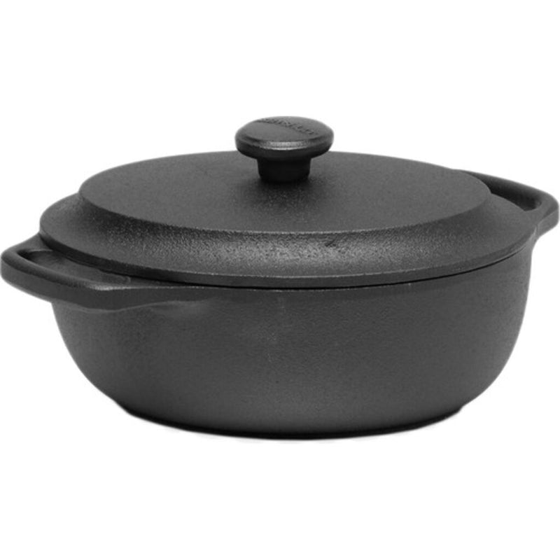 Skeppshult Original Oval Casserole w Cast Iron Lid, 2.1Q | Black  