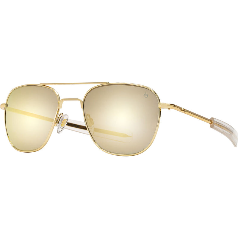American Optical Original Pilot Gold Sunglasses | Bayonet Temple Style with clear tip Temple