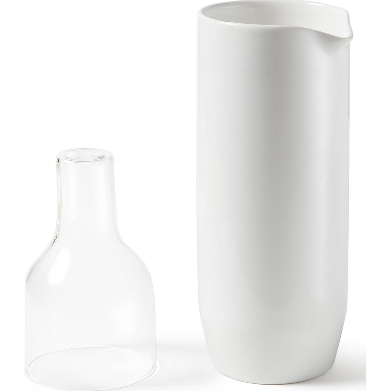 Atipico Crudo White Ceramic Jug | Transparent Lid 7535