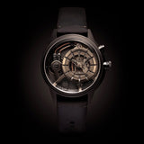 The Electricianz the Brown Z - Leather Watch  | Stainless Steel With Brown Pvd, 45mm Case