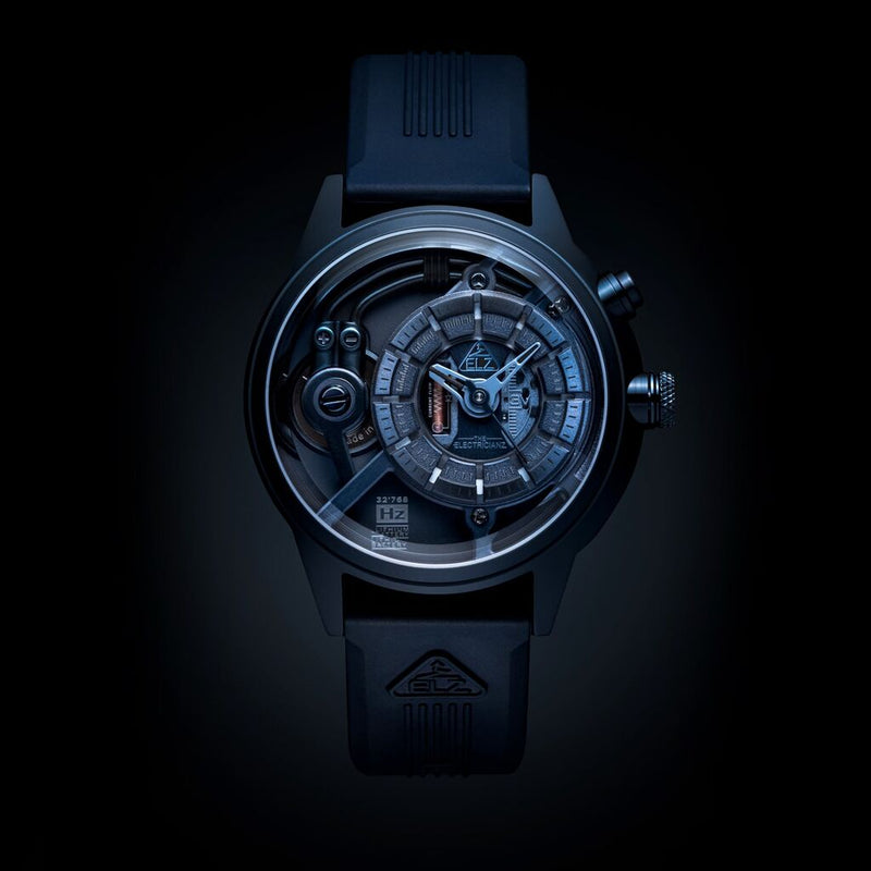 The Electricianz the Blue Z - Rubber Watch  | Stainless Steel With Blue Pvd, 45mm Case