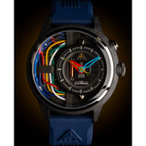 The Electricianz CARBON Z RUBBER 45mm | Blue Rubber Strap/ Nylon