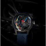 The Electricianz CARBON Z RUBBER 45mm | Blue Rubber Strap/ Nylon