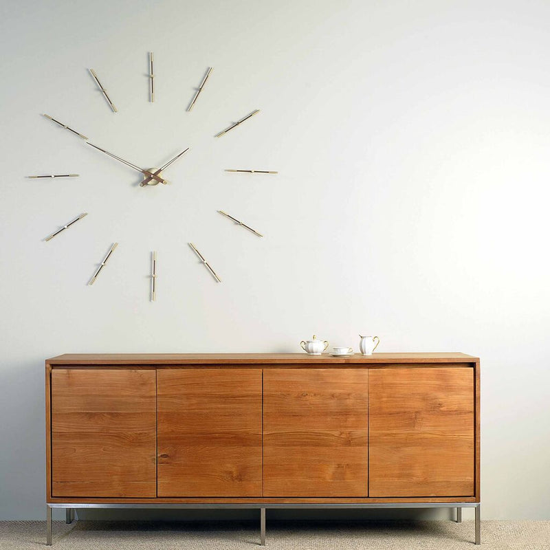 Nomon Merlin 12 G Wall Clock | Brass/Walnut