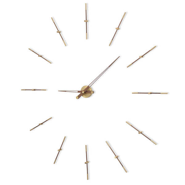 Nomon Merlin 12 G Wall Clock | Brass/Walnut