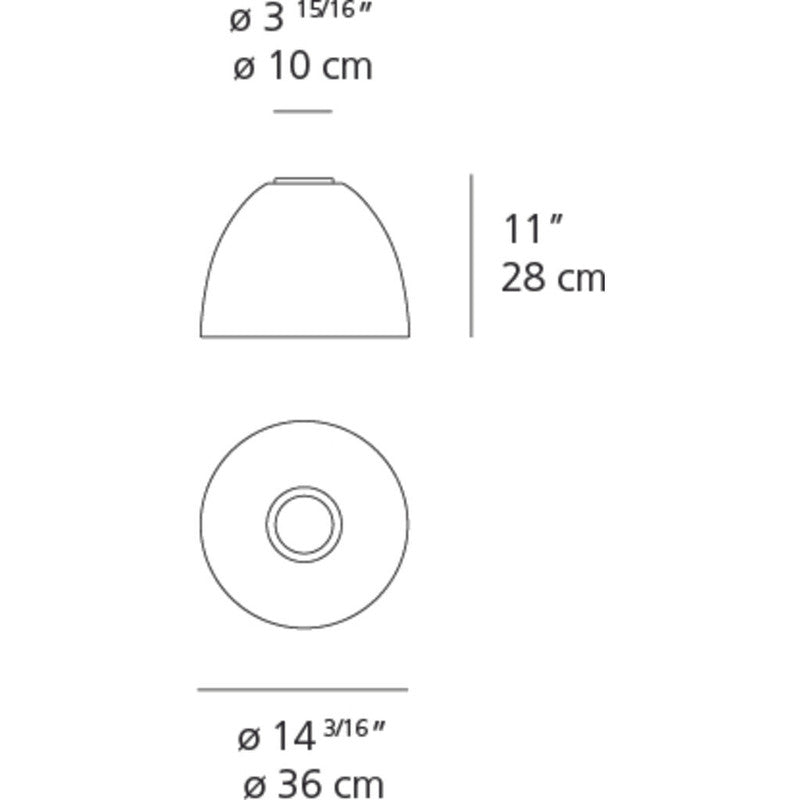 Artemide Nur Mini Max Ceiling Light | 100W E26 Alum 120V UL