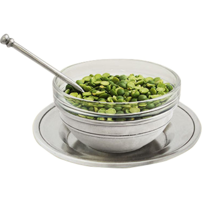 Match Pewter Condiment Uno with Spoon and Saucer
