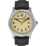 ArmourLite Field Series Genuine Leather Mens Watch | Diameter: 42mm Thickness: 10.8mm - Shatterproof Armourglass - Beige Dial