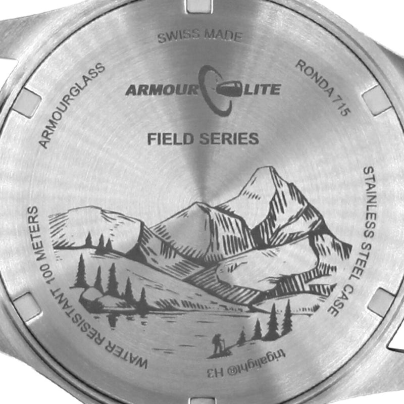 ArmourLite Field Series Nylon Mens Watch | Diameter: 42mm Thickness: 10.8mm - Shatterproof Armourglass - Beige Dial