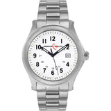 ArmourLite Field Series Stainless Steel Mens Watch | Diameter: 42mm Thickness: 10.8mm - Shatterproof Armourglass - White Dial
