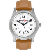 ArmourLite Field Series Genuine Leather Mens Watch | Diameter: 42mm Thickness: 10.8mm - Shatterproof Armourglass - White Dial