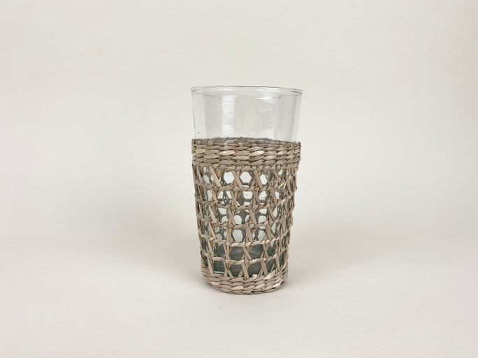 Seagrass Indochine & Rattan Cage Highball | 6 pc Glassware Set
