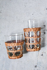 Seagrass Indochine & Rattan Cage Highball | 6 pc Glassware Set