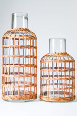 Seagrass Rattan Cage Vase Carafe |Small & Medium