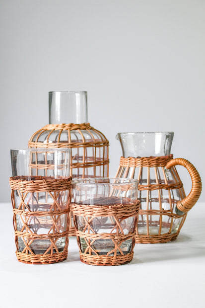 Seagrass Rattan Cage Vase Carafe |Small & Medium