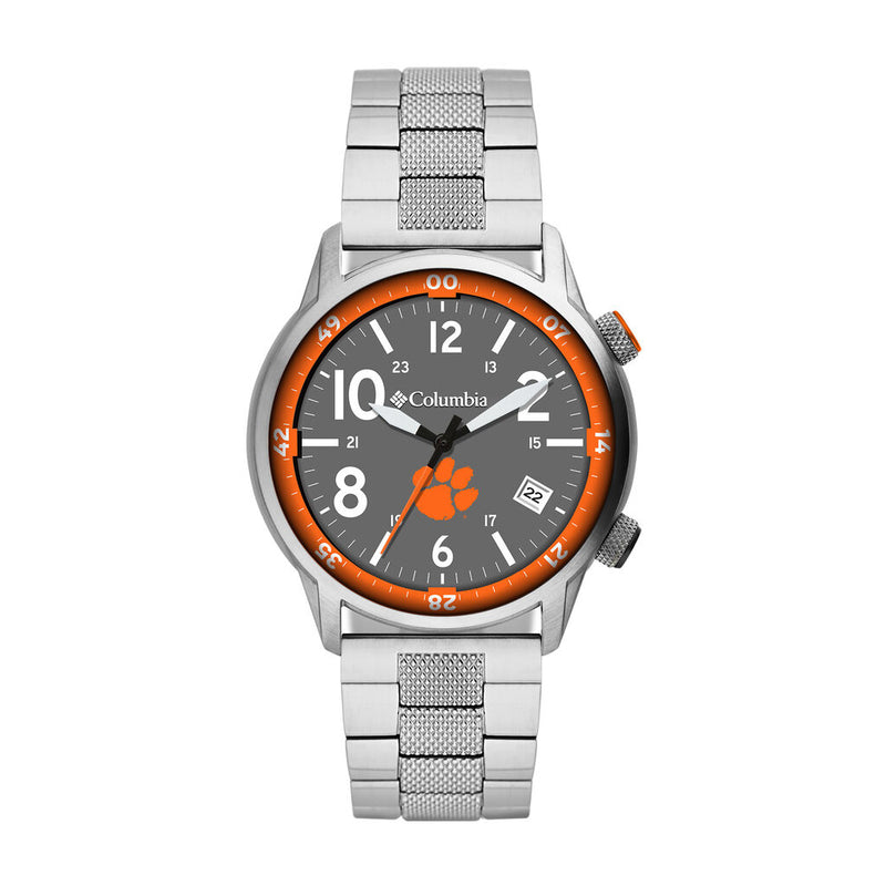 Columbia Collegiate Outbacker Clemson Tigers Men's Analog Watch | Stainless Steel Bracelet