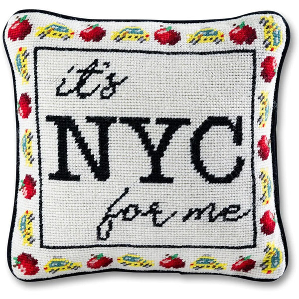 Furbish It's NYC For Me Needlepoint Pillow