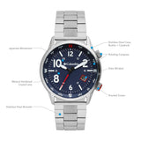 Columbia Outbacker Navy 3-Hand Date Men's Lifestyle Analog Watch | Stainless Steel Bracelet