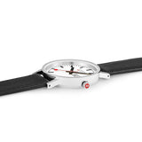 Mondaine Classic 36 mm Day Date Watch | St. Steel Polished / White