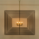 Sonder Living Spiral Walnut Chandelier | 120V