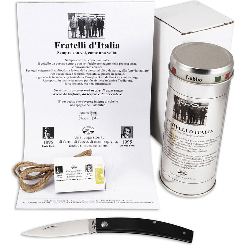 Coltellerie Berti Fratelli Gobbo Pocket Knife | Black Lucite Handle-80