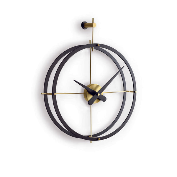 Nomon Dos Puntos NG Wall Clock | Brass/Calabo Wood