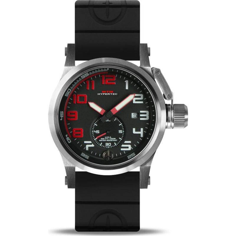MTM Special Ops Hypertec Chronograph 1A Watch | Silver/Red/Black Rubber II
