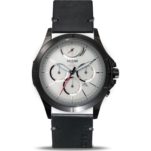 MTM Special Ops 42 Oconus Watch | Black/Silver I/Leather Black