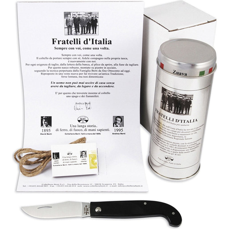 Coltellerie Berti Fratelli Zuava Pocket Knife | Black Lucite Handle-82