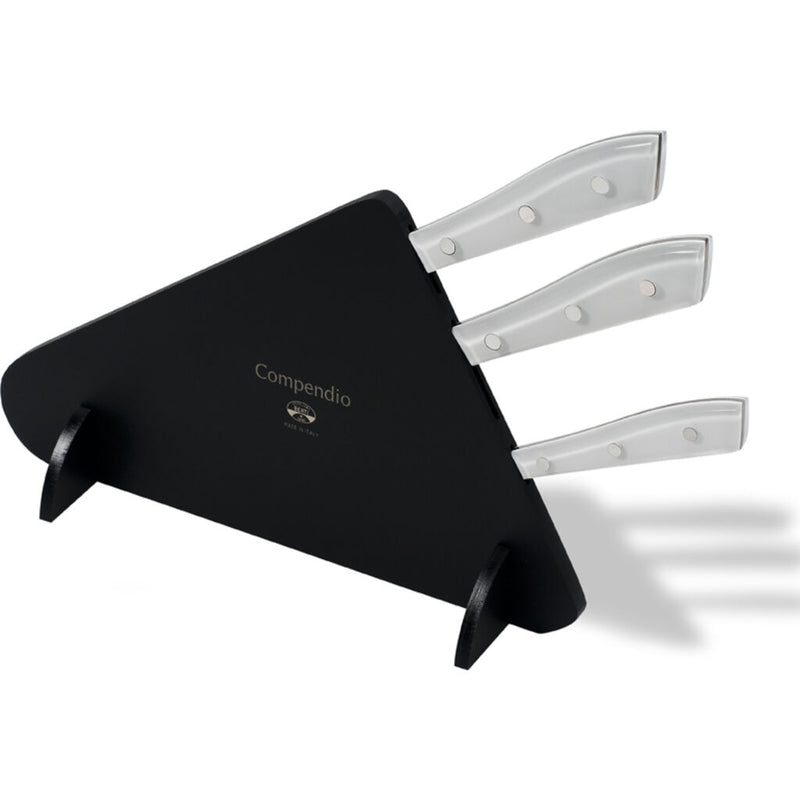 Coltellerie Berti Compendio Set of 3 Knives | Black Lucite Block