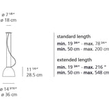 Artemide Nur Gloss Suspension LED Light | 28W 30K DIM 2-WIRE UNV UL EXT 20FT