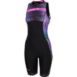 Zone3 Women's Activate Plus Momentum Sleeveless Trisuit | Black/Blue/Pink