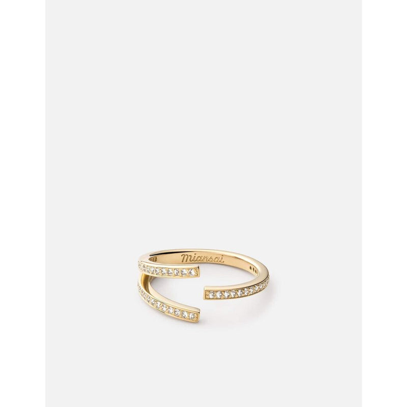 Miansai Orbit Ring, Gold Vermeil | Polished Gold/White Sapphire