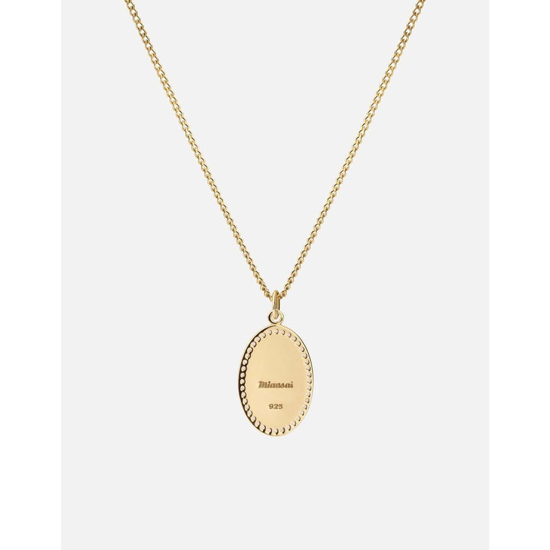 Miansai Fortuna Pendant Necklace, Gold Vermeil | 18In. Polished Gold/White Sapphire