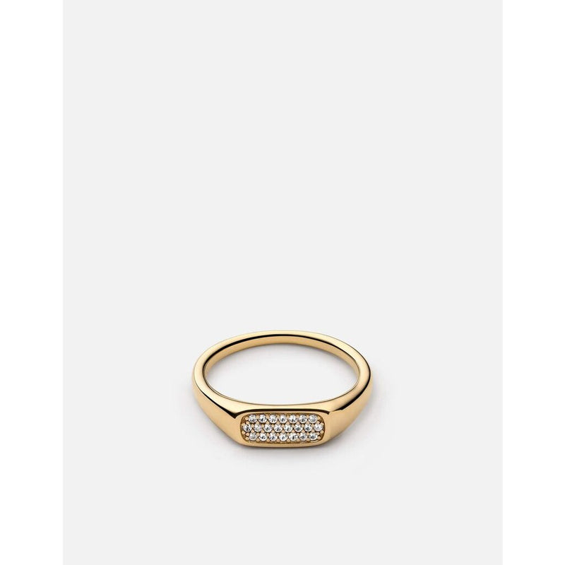 Miansai Pax Ring, Gold Vermeil | Polished Gold/White Sapphire