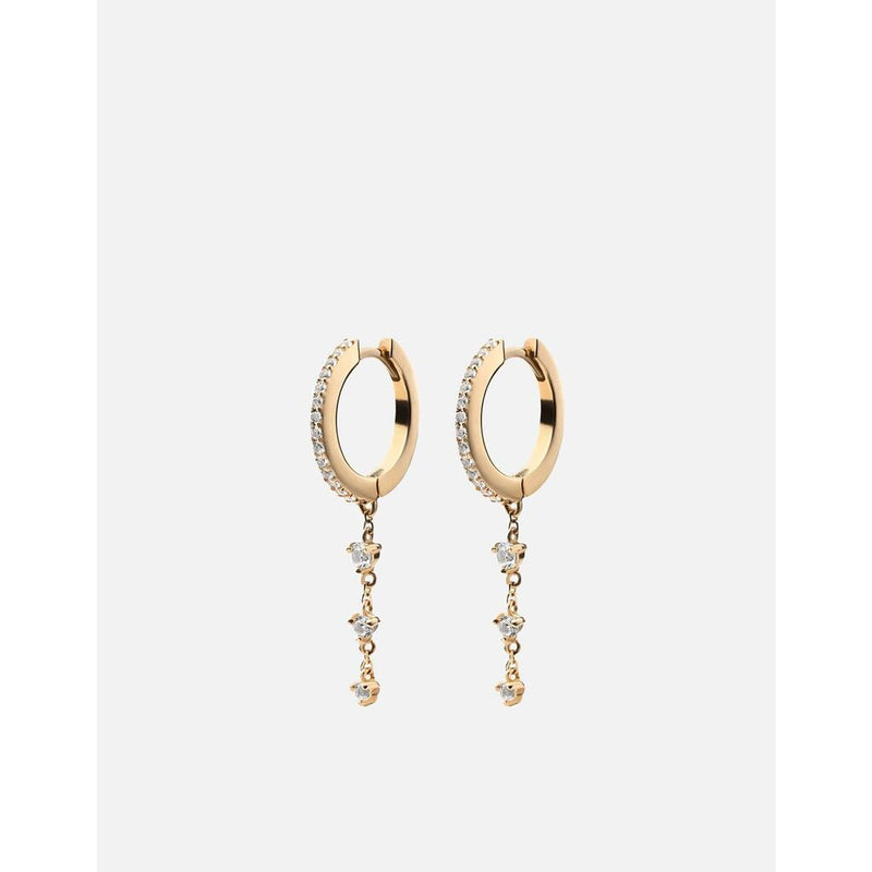 Miansai Rhea Earrings | Pair Polished Gold/White Sapphire