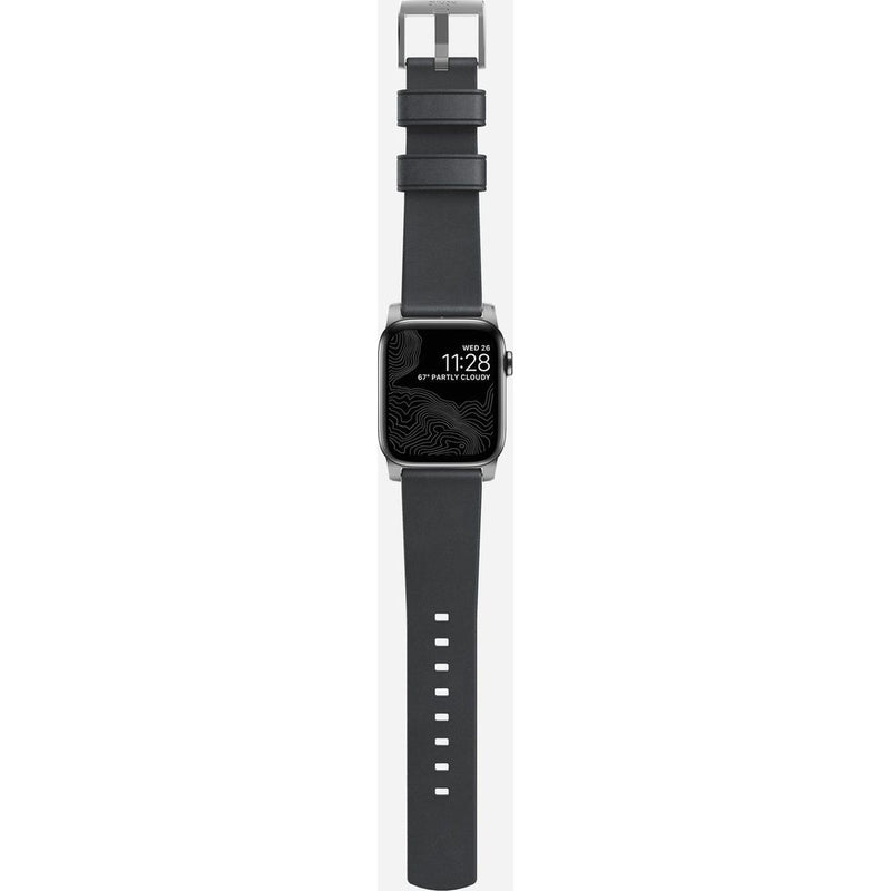 Nomad Modern Leather Apple Watch Strap | Slate Gray/Silver- NM1A42SM00