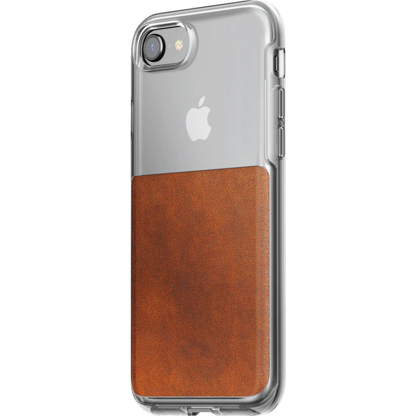 Nomad Clear Case iPhone 7/8 | Clear/Horween Brown Leather