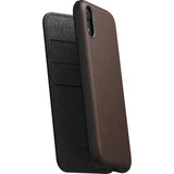 Nomad Folio Case for iPhone XR | Rustic Brown Rugged Leather
