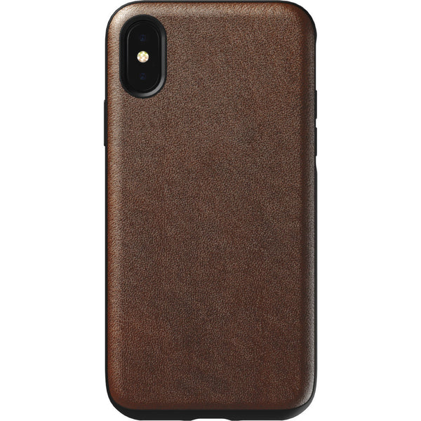 Hello Nomad Rugged Leather Case for iPhone XS | Rustic Brown Leather NM21FR0000