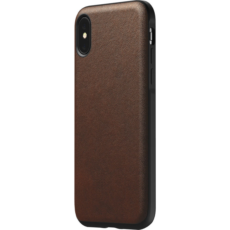 Hello Nomad Rugged Leather Case for iPhone XS | Rustic Brown Leather NM21FR0000