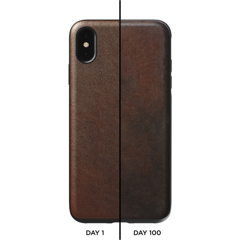 Hello Nomad Rugged Leather Case for iPhone XS Max | Rustic Brown Leather NM21TR0000