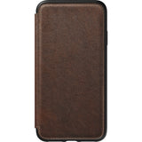 Hello Nomad Folio Leather Case for iPhone XS Max | Rustic Brown Leather NM21TR0H00