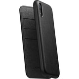 Nomad Folio Case for iPhone XR | Black Rugged Leather