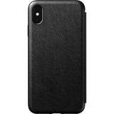 Hello Nomad Folio Leather Case for iPhone XS Max | Black Leather NM21T10H00