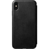 Hello Nomad Folio Leather Case for iPhone XS Max | Black Leather NM21T10H00