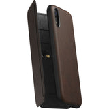 Nomad Folio Tri-Fold Case for iPhone XR | Rustic Brown Leather
