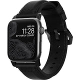 Hello Nomad Traditional Apple Watch Strap | Black Hardware / Black Leather NM1A41BT00